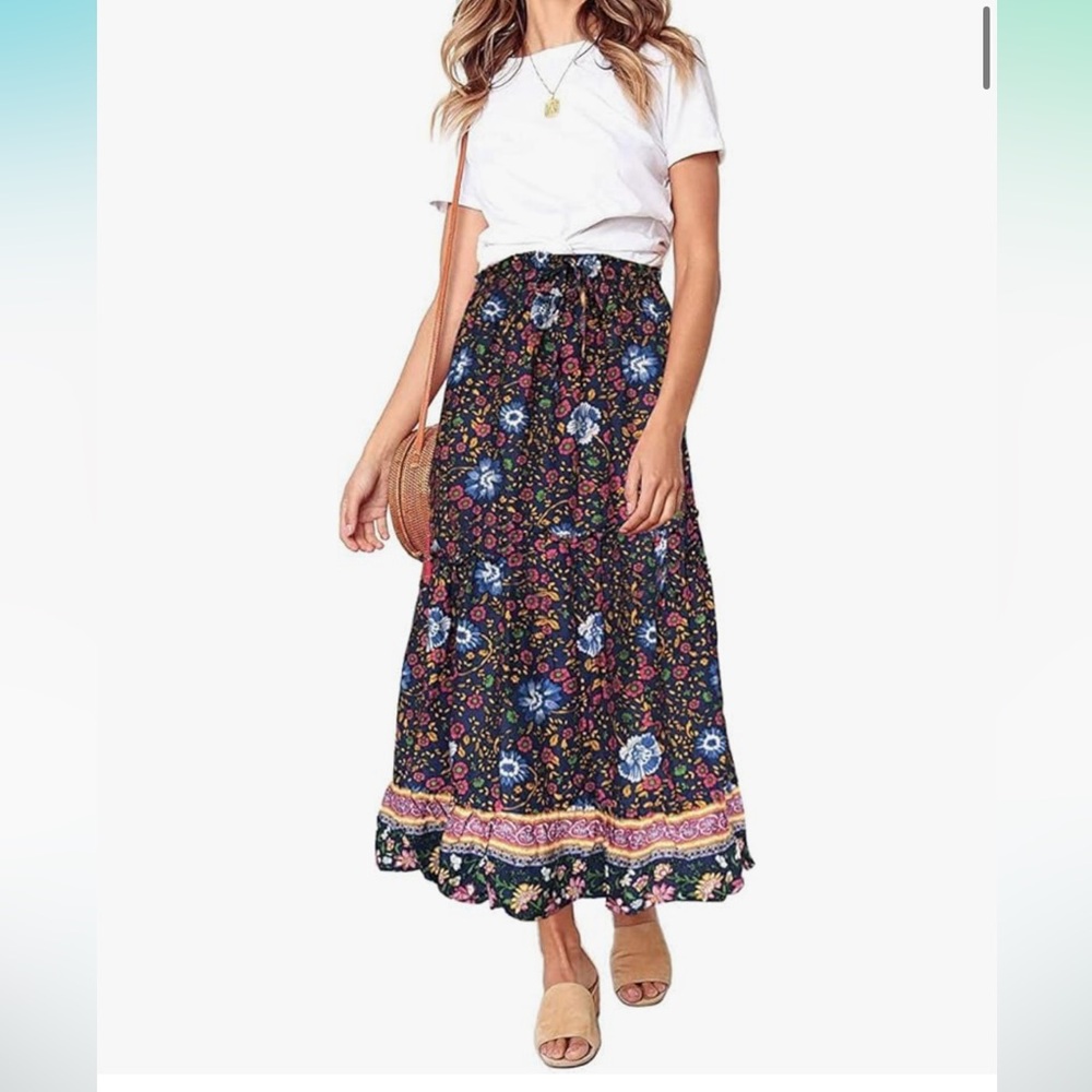 NWOT! Blue boho skirt - Picture 3 of 7